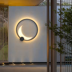 Decorative Outdoor Wall Lights Gray Waterproof Ring Crescent Lamp