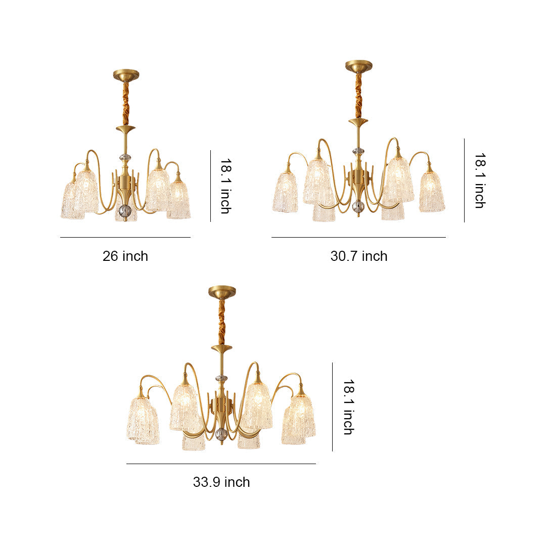 Brass Vintage Chandelier Ornate Classic Glass Ceiling Lights