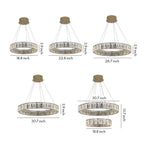 LED Ring Chandelier Stainless Steel Crystal Ceiling Lights