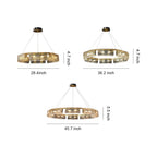 Rectangular Glass Chandelier Italian Luxury Full Brass Ceiling Light
