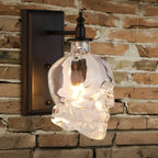 Skull Wall Sconce Glass Shades Wall Lights Industrial Metal Light