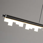 Black Metal Pendant Light Nordic Minimalist LED Linear Ceiling Light
