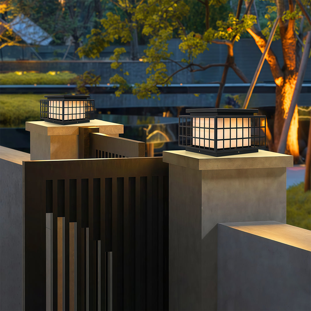 Modern Gate Pillar Lights Outdoor Waterproof Metal Lamp