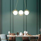 Glass Ball Linear Chandelier Wave‑shaped Island Ceiling Light