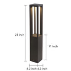 LED Bollard Garden Light Black Aluminum Garden Landscape Light