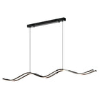 Black Kitchen Island Pendant Light Wavy Shape Minimalist Ceiling Light