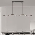 Black Kitchen Island Pendant Light Wavy Shape Minimalist Ceiling Light