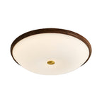Vintage Art Deco Flush Mount Ceiling Light Full-Spectrum Walnut Light
