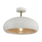 White Semi Flush Ceiling Lights Wabi-Sabi Ambient Ceiling Lamp