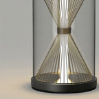 Black Outdoor Lantern Hourglass Design Versatile Portable Light