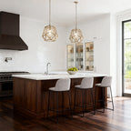 Gold Hanging Pendant Light Single Geometric Ceiling Light