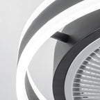 Round Dimming LED Modern Inverter Bladeless Ceiling Fan with Lights