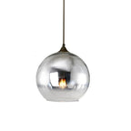 Glass Round Pendant Light Modern Single-Ball Ceiling Light