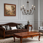 French Style Chandelier with Candelabra Classic Ceiling Light