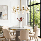 Bubble Glass Chandeliers Stylish Full Copper Nordic Ceiling Light