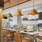 Hanging Rattan Pendant Light Artistic Iron Ceiling Light