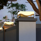 Contemporary Outdoor Pillar Lights Waterproof Solar-Powered