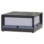 Solar Garden Pillar Lights Square Waterproof Black Outdoor Light