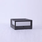 Solar Garden Pillar Lights Square Waterproof Black Outdoor Light