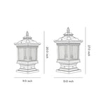Solar Garden Post Lights Vintage Grille Fence Light