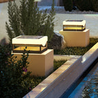 Contemporary Outdoor Pillar Lights Waterproof Solar-Powered