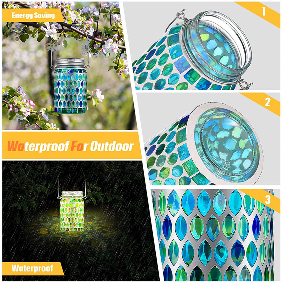 Colored Landscape Lights Solar Glass Mosaic Cup Lamp