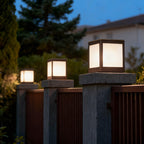 Solar Outdoor Pillar Lights Copper Glass Square Light