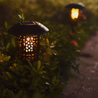Solar Path Lighting LED Modern Waterproof Hollow Flame Flicker Light
