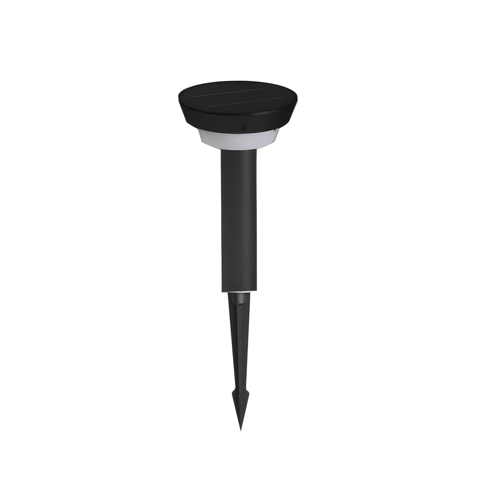 Solar Powered Garden Path Lights Black Cylindrical Light
