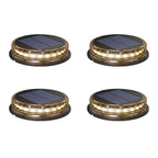 Solar-Powered LED Black Disc Pathway Lights - 4 Pack Outdoor Lighting