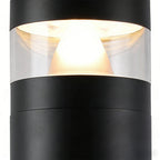 Solar Powered LED Bollard Lights Black Waterproof LED Landscape Light
