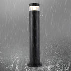 Solar Powered LED Bollard Lights Black Waterproof LED Landscape Light