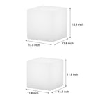 Solar-Powered Luminous LED Cube White Waterproof Outdoor Floor Light