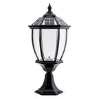 [Open-Box] Led Waterproof Black Vintage Outdoor Solar Fence Post Lights with Remote