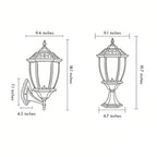 Solar Powered Pillar Lights Black Vintage Outdoor Light