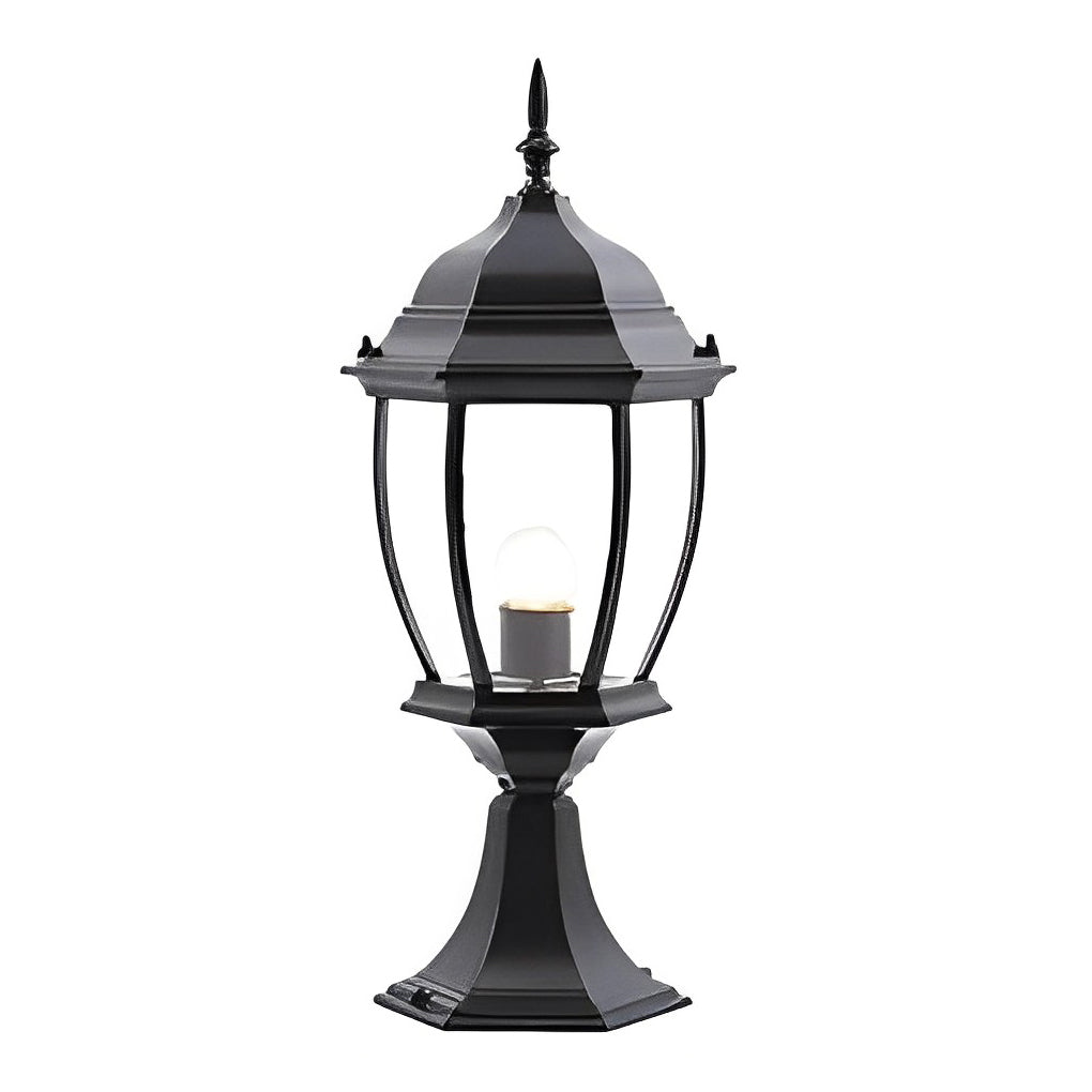 [Open-Box] Led Waterproof Black Vintage Outdoor Solar Fence Post Lights with Remote