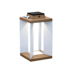Solar Wooden White Outdoor Lantern Modern Outdoor Multi-Purpose Lights