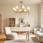 Glass Modern Chandelier Luxury Brass Minimalist Ceiling Light