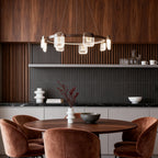 Italian Crystal Chandelier Minimalist Metal Ceiling Light