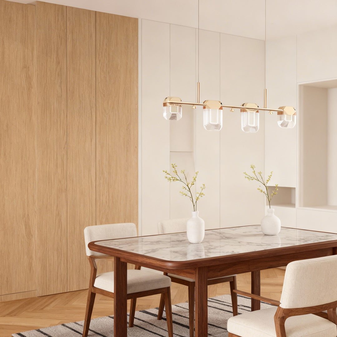 Italian Crystal Chandelier Minimalist Metal Ceiling Light