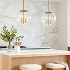 Clear Globe Pendant Light Transparent Glass Elegant Ceiling Light