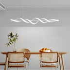 Spiral Pendant Linear Hanging Chandelier White Modern Light