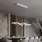 Spiral Pendant Linear Hanging Chandelier White Modern Light