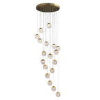 Spiral Pineapple Multi Glass Ball Staircase Chandelier LED Globes Hanging Ceiling Lights Suspension Lamp Drop Lights for Stairs
