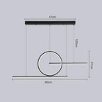 Circle Linear Design LED Modern Pendant Lighting Hanging Ceiling Lights for Dining Room