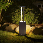 Cutout LED Landscape Bollard Lights Minimalist Garden Pole