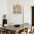 Vintage Copper Pendant Light Featuring an Open Frame Ceiling Light