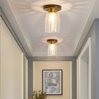 Square Iron Frame American Country Style Ceiling Light Fixture