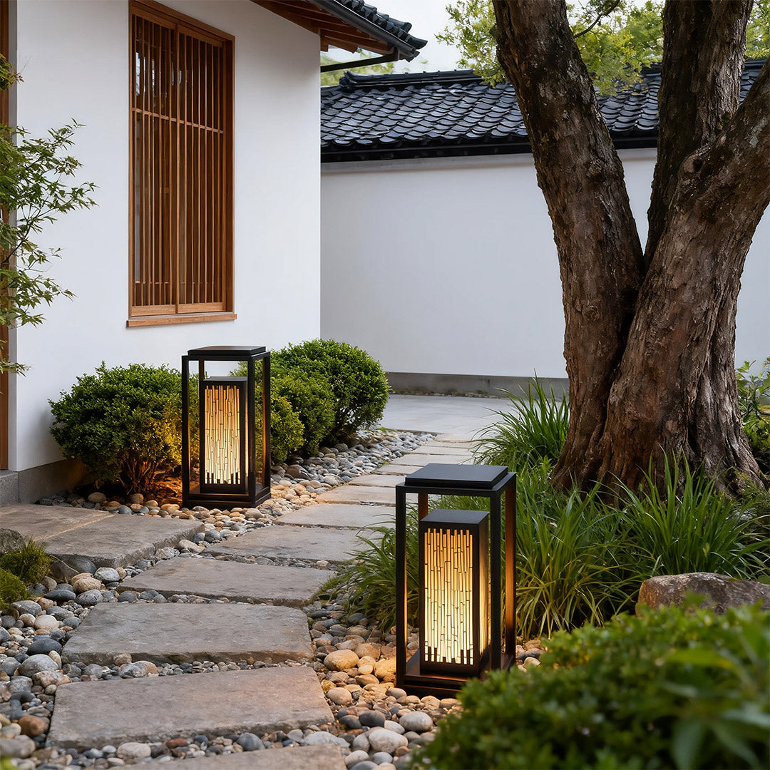 Square Outdoor Lantern Waterproof Geometric Post Light