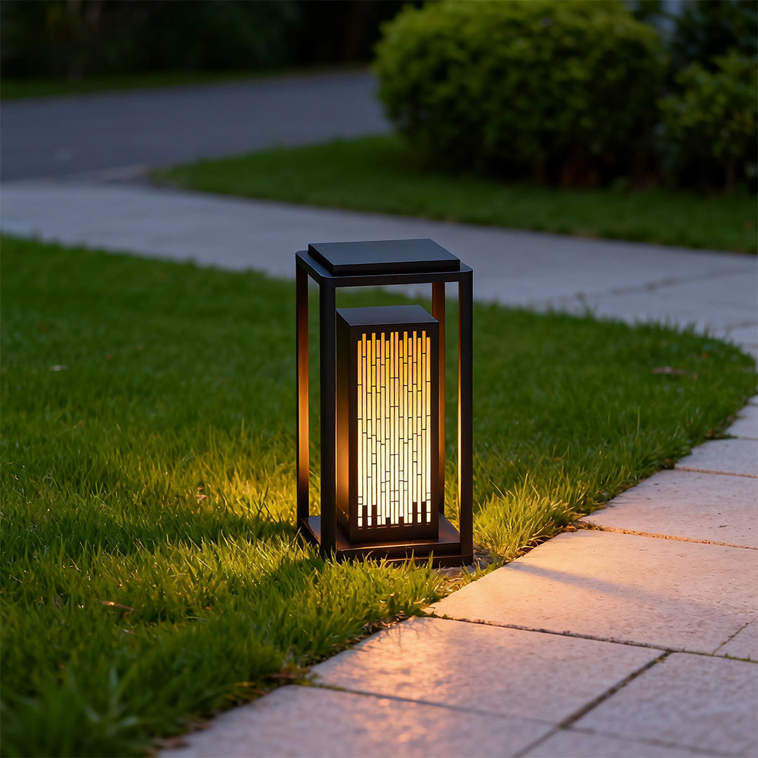 Square Outdoor Lantern Waterproof Geometric Post Light